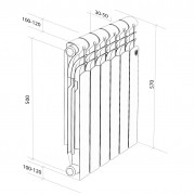 Радиатор алюминиевый Royal Thermo Revolution A 500 - 10 секц.