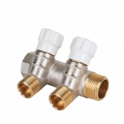 Коллектор латунный MVI 3/4quot;x1/2quot; 2 вых с регулирующими вентилями