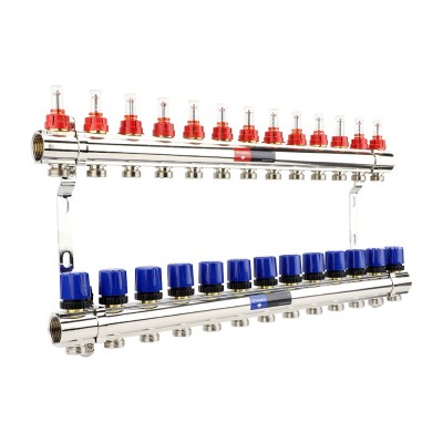 Группа коллекторная VARMEGA с расходомерами ВР 1quot; 13 х 3/4quot; EK латунь VM15413 Группа коллекторная VARMEGA с расходомерами ВР 1quot; 13 х 3/4quot; EK латунь VM15413