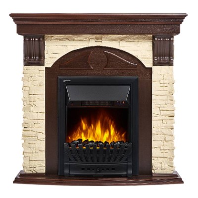 Портал Firelight Torre Classic U (угловой) камень слоновая кость, шпон темный дуб Портал Firelight Torre Classic U (угловой) камень слоновая кость, шпон темный дуб