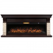 Портал Firelight Michigan 60, камень молочный, шпон темный дуб