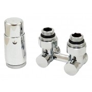 Комплект узла нижнего подкл SCHLOSSER угловой STANDARD 3/4quot; (хром) с термоголовкой М30х1,5, ниппеля 1/2quot;Х3/4quot;