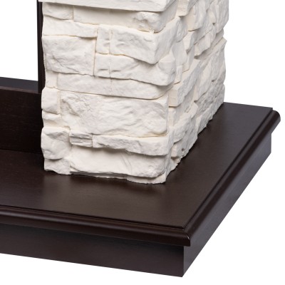 Портал Firelight Michigan 60, камень молочный, шпон темный дуб Портал Firelight Michigan 60, камень молочный, шпон темный дуб