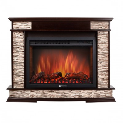 Каминокомплект:Очаг Electrolux EFP/P-3020LS, портал Scala 30 сланец скалистый бурый, шпон тёмный дуб Каминокомплект:Очаг Electrolux EFP/P-3020LS, портал Scala 30 сланец скалистый бурый, шпон тёмный дуб