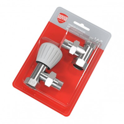 Набор ручной регулировки радиатора, угловой 1/2" Набор ручной регулировки радиатора, угловой 1/2"