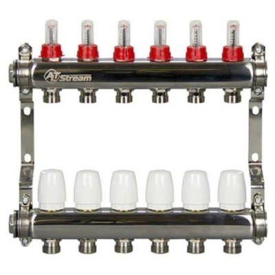 Группа коллекторная ALTSTREAM с расходомерами, сталь 1quot;х 4х3/4quot; Группа коллекторная ALTSTREAM с расходомерами, сталь 1quot;х 4х3/4quot;