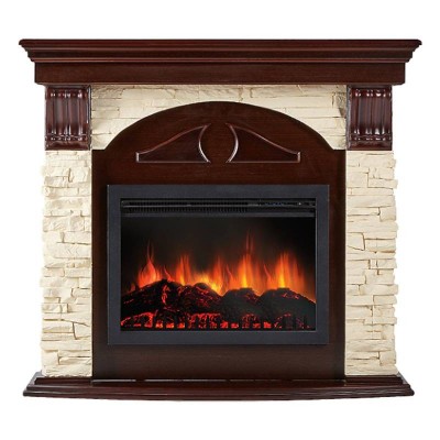 Портал Firelight Torre 26/30S камень слоновая кость, шпон темный дуб Портал Firelight Torre 26/30S камень слоновая кость, шпон темный дуб