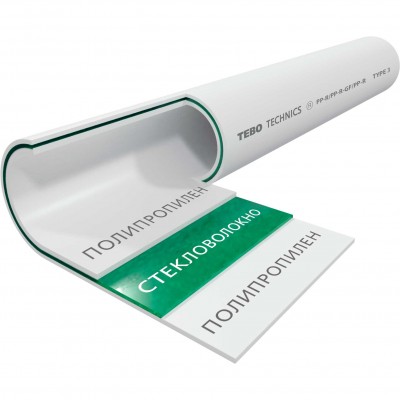 Труба TEBO SDR6 (PN20) 125x20,8 армированная стекловолокном бел. PP-R метр (4) Труба TEBO SDR6 (PN20) 125x20,8 армированная стекловолокном бел. PP-R метр (4)