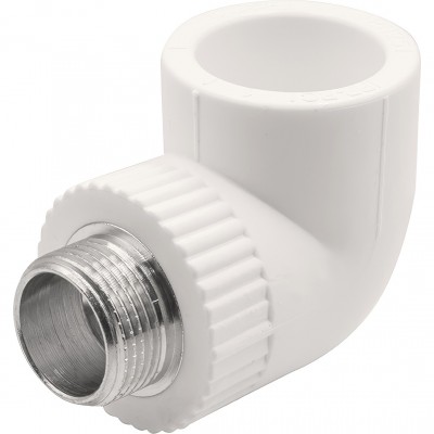 Угольник THERMOLIGHT комбинированный PP-R НР 32х3/4quot; белый (10/80) Угольник THERMOLIGHT комбинированный PP-R НР 32х3/4quot; белый (10/80)