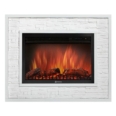 Портал Firelight Loft 30 камень белый, белая эмаль Портал Firelight Loft 30 камень белый, белая эмаль