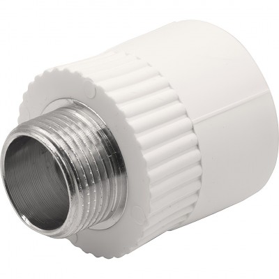 Муфта THERMOLIGHT комбинированная PP-R НР 32х3/4quot; белый (10/130) Муфта THERMOLIGHT комбинированная PP-R НР 32х3/4quot; белый (10/130)