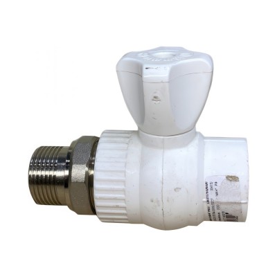 Кран Lammin шаровый PPR радиат. прям. 25 х 3/4quot; PREMIUM 40/10 белый Кран Lammin шаровый PPR радиат. прям. 25 х 3/4quot; PREMIUM 40/10 белый