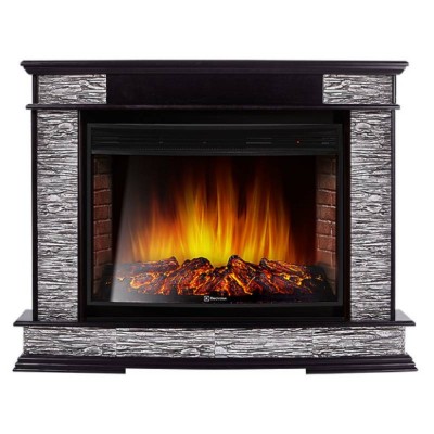 Каминокомплект: Очаг Electrolux EFP/P-3020LS с порталом Scala 30 сланец скалистый серый, шпон венге Каминокомплект: Очаг Electrolux EFP/P-3020LS с порталом Scala 30 сланец скалистый серый, шпон венге