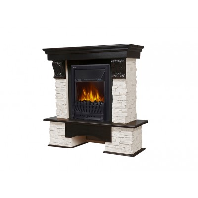 Портал Firelight Pietra Classic камень сланец натуральный, шпон темный дуб Портал Firelight Pietra Classic камень сланец натуральный, шпон темный дуб