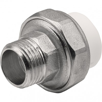 Муфта THERMOLIGHT комбинированная разъемная PP-R НР 20х1/2quot; белый (10/250) Муфта THERMOLIGHT комбинированная разъемная PP-R НР 20х1/2quot; белый (10/250)