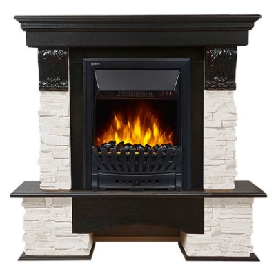 Портал Firelight Pietra Classic камень белый, шпон венге Портал Firelight Pietra Classic камень белый, шпон венге