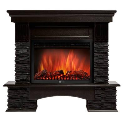 Портал Firelight Pietra Nuovo 25 камень сланец чёрный, шпон венге Портал Firelight Pietra Nuovo 25 камень сланец чёрный, шпон венге