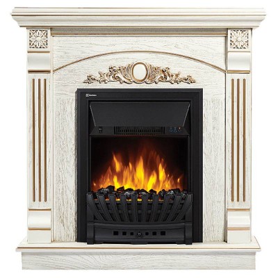 Портал Firelight Barocco Classic шпон белый дуб с золотой патиной Портал Firelight Barocco Classic шпон белый дуб с золотой патиной