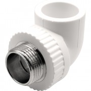 Угольник THERMOLIGHT комбинированный PP-R НР 32х1quot; белый (10/60)