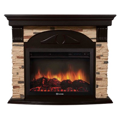 Портал Firelight Torre 25S камень сланец натуральный, шпон темный дуб Портал Firelight Torre 25S камень сланец натуральный, шпон темный дуб