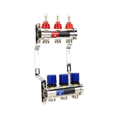 Группа коллекторная VARMEGA с расходомерами ВР 1quot; 3 х 3/4quot; EK латунь VM15403 Группа коллекторная VARMEGA с расходомерами ВР 1quot; 3 х 3/4quot; EK латунь VM15403