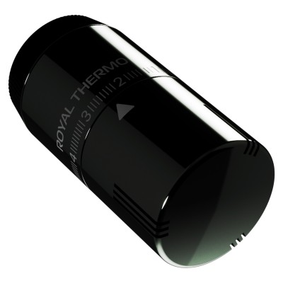 Термоголовка жидкостная Royal Thermo Design М30х1,5 (хром черный) Термоголовка жидкостная Royal Thermo Design М30х1,5 (хром черный)