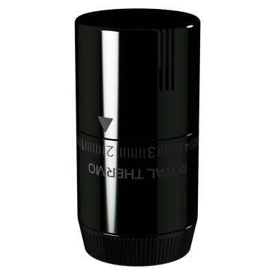 Термоголовка жидкостная Royal Thermo Design М30х1,5 (хром черный) Термоголовка жидкостная Royal Thermo Design М30х1,5 (хром черный)