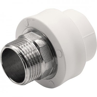 Муфта THERMOLIGHT комбинированная PP-R НР 32х1quot; под ключ белый (10/70) Муфта THERMOLIGHT комбинированная PP-R НР 32х1quot; под ключ белый (10/70)