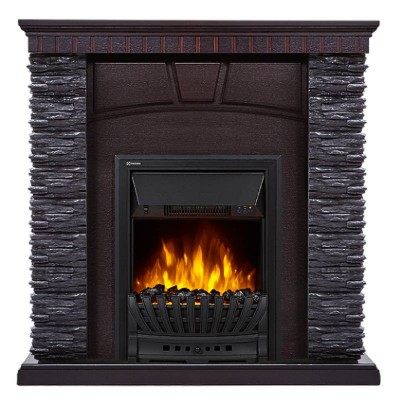 Портал Firelight Porto Classic камень черный, шпон венге Портал Firelight Porto Classic камень черный, шпон венге