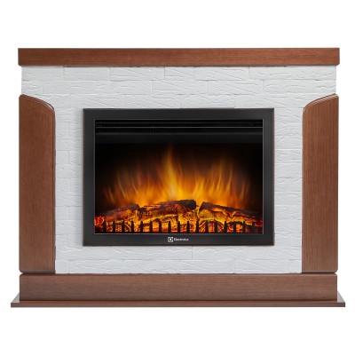 Портал Firelight Prestigio 25 камень белый, шпон дуб Портал Firelight Prestigio 25 камень белый, шпон дуб