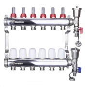 Группа коллект. ALTSTREAM с расходомерами, дренаж. краном и воздухоотвод.,нерж. сталь 1quot;х10х3/4quot;