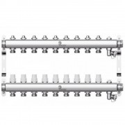 Коллектор Wester нерж. 1quot;-3/4 в сборе на 9 выходов с 2 заглушками, W903.9