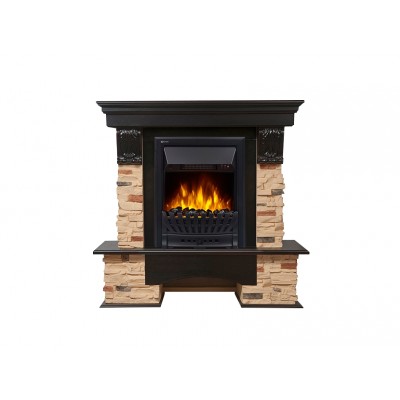 Портал Firelight Pietra Classic камень сланец натуральный, шпон темный дуб Портал Firelight Pietra Classic камень сланец натуральный, шпон темный дуб