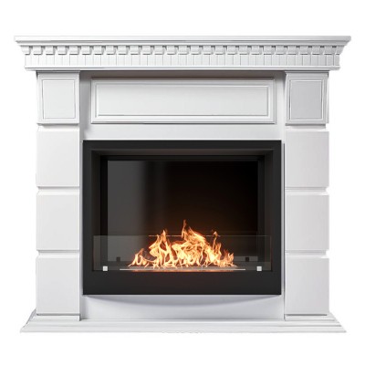 Каминокомплект: Биокамин Firelight BFP/P-2520, портал Elegante 25 белый Каминокомплект: Биокамин Firelight BFP/P-2520, портал Elegante 25 белый