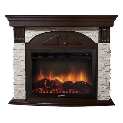 Портал Firelight Torre 26/30S камень белый, шпон темный дуб Портал Firelight Torre 26/30S камень белый, шпон темный дуб