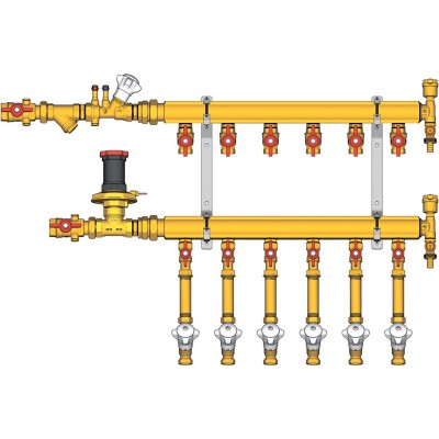 Узел коллекторный Giacomini отопления этажный, подкл. тип B3 1quot; x 1/2quot; / 6 (DN40), GE553Y646 Узел коллекторный Giacomini отопления этажный, подкл. тип B3 1quot; x 1/2quot; / 6 (DN40), GE553Y646
