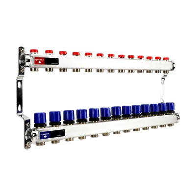 Группа коллекторная для отопления VARMEGA VM15513 ВР 1quot;, на 13 контуров 3/4quot; EK, нерж. сталь Группа коллекторная для отопления VARMEGA VM15513 ВР 1quot;, на 13 контуров 3/4quot; EK, нерж. сталь