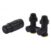 Комплект узла нижнего подкл SCHLOSSER прямой STANDARD 3/4quot; (Ral 9005) с термогол. М30х1,5, ниппеля 1/2quot;Х3/4quot;