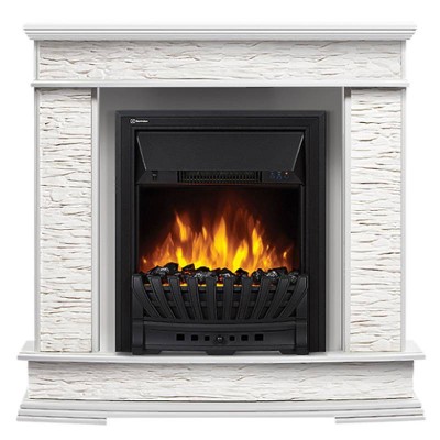 Портал Firelight Scala Classic камень сланец скалистый белый, шпон белый дуб Портал Firelight Scala Classic камень сланец скалистый белый, шпон белый дуб