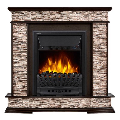 Портал Firelight Scala Classic камень сланец скалистый бурый, шпон тёмный дуб Портал Firelight Scala Classic камень сланец скалистый бурый, шпон тёмный дуб