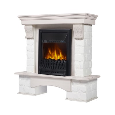 Портал Firelight Forte Classic U (угловой) камень белый, шпон белёный дуб Портал Firelight Forte Classic U (угловой) камень белый, шпон белёный дуб