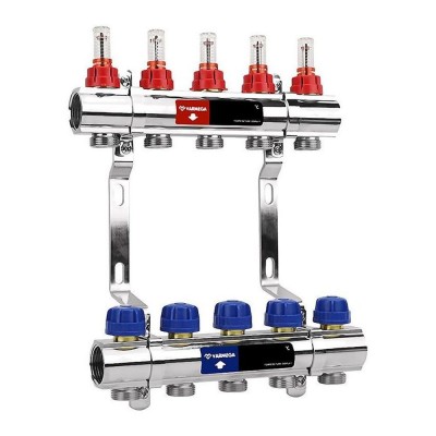 Группа коллекторная VARMEGA с расходомерами VM15412 ВР 1quot;, 12х3/4quot; EK, латунь Группа коллекторная VARMEGA с расходомерами VM15412 ВР 1quot;, 12х3/4quot; EK, латунь