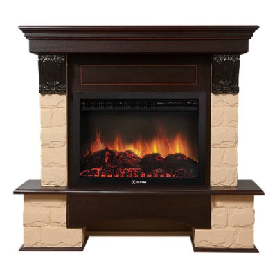 Портал Firelight Forte 25U (угловой) камень бежевый, шпон темный дуб Портал Firelight Forte 25U (угловой) камень бежевый, шпон темный дуб