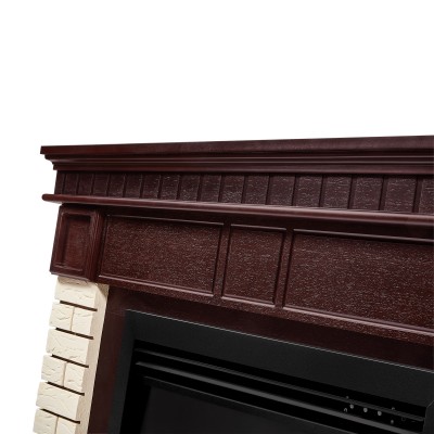 Каминокомплект: Очаг Electrolux EFP/P-2720RLS, портал Bricks 25 камень бежевый, шпон темный дуб Каминокомплект: Очаг Electrolux EFP/P-2720RLS, портал Bricks 25 камень бежевый, шпон темный дуб