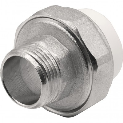 Муфта THERMOLIGHT комбинированная разъемная PP-R НР 25х3/4quot; белый (10/160) Муфта THERMOLIGHT комбинированная разъемная PP-R НР 25х3/4quot; белый (10/160)