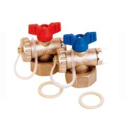 Комплект HENCO концевых элемент. с шаровым краном и воздухоотв., никел., 1quot;Fx1/2quot;x3/8quot;, компл_2шт