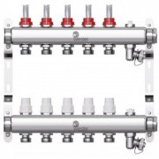 Коллектор Wester нерж. 1quot;-3/4 в сборе с расходомерами на 5 выходов, W902.5