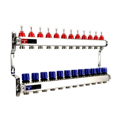 Группа коллекторная с расх. VARMEGA VM15112 ВР 1quot;, под 130 насос, на 12 конт. 3/4quot; EK, нерж. сталь Группа коллекторная с расх. VARMEGA VM15112 ВР 1quot;, под 130 насос, на 12 конт. 3/4quot; EK, нерж. сталь