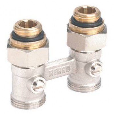 Пара шаровых кранов с соед. нип. G 1/2xG 3/4, прямой (никелирован.) Пара шаровых кранов с соед. нип. G 1/2xG 3/4, прямой (никелирован.)