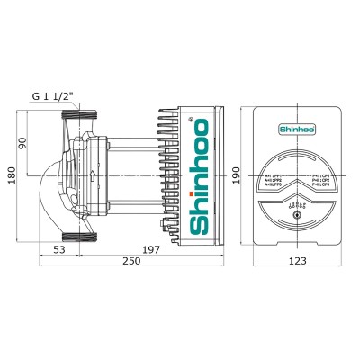 Насос циркуляционный Shinhoo MEGA+ 25-12 Насос циркуляционный Shinhoo MEGA+ 25-12